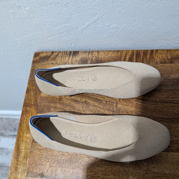 Rothy's The Flat Ecru Textile Ballet Flat Comfort Shoes Women’s US Sz 9 - Picture 4 of 7